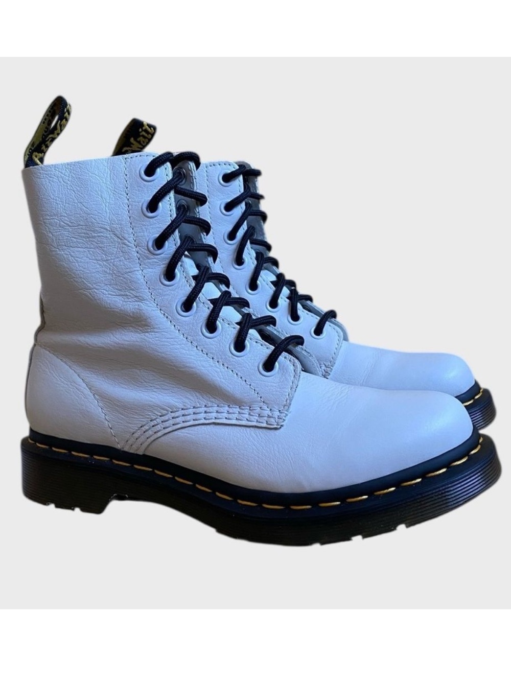 Dr Martens 1460 Pascal Bex White Leather Boots Women's 6 Lace up Combat Utility
